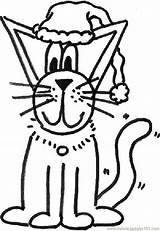 Coloring Christmas Cat Pages Cats Printable Library Clipart Cartoon Popular sketch template