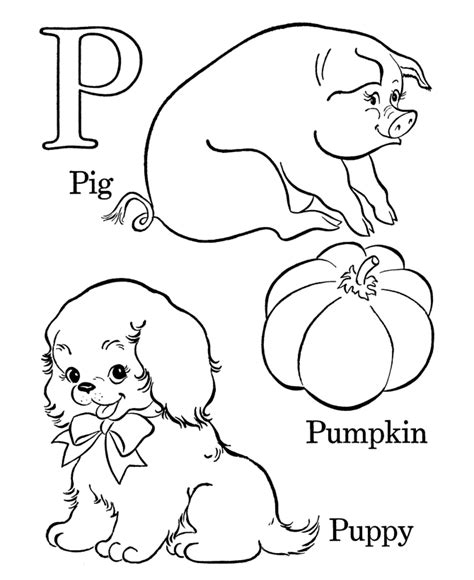 bluebonkers  printable alphabet coloring pages letter p