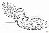 Pineapple Coloring Pages Sliced Drawing Pineapples Fruits Skip Main sketch template