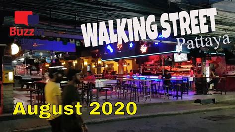 walking street pattaya thailand 8pm august 2020