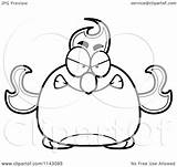 Chubby Angry Phoenix Bird Fire Clipart Cartoon Cory Thoman Outlined Coloring Vector 2021 sketch template