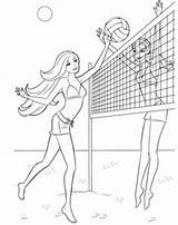 Volleyball Coloring Sketch Barbie Drawing Player Pages Playing Beach Girl Printable Girls Volley Getdrawings Paintingvalley Collection источник Sketches sketch template