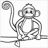 Coloring Monkeys Children Kids Pages Color Simple Animals sketch template