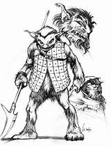 Bugbear Fantasy Hobgoblins Dream Humanoid Dungeons Dragons Massive Distantly Depicted Goblins Related Creatures Character Concept Inspiration sketch template