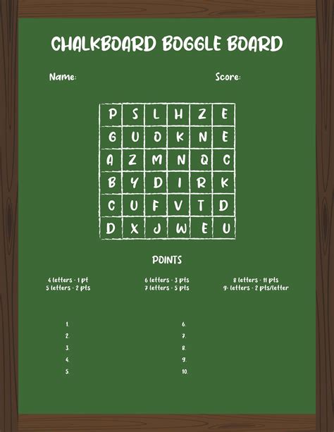 math boggle board template  word  pages google docs
