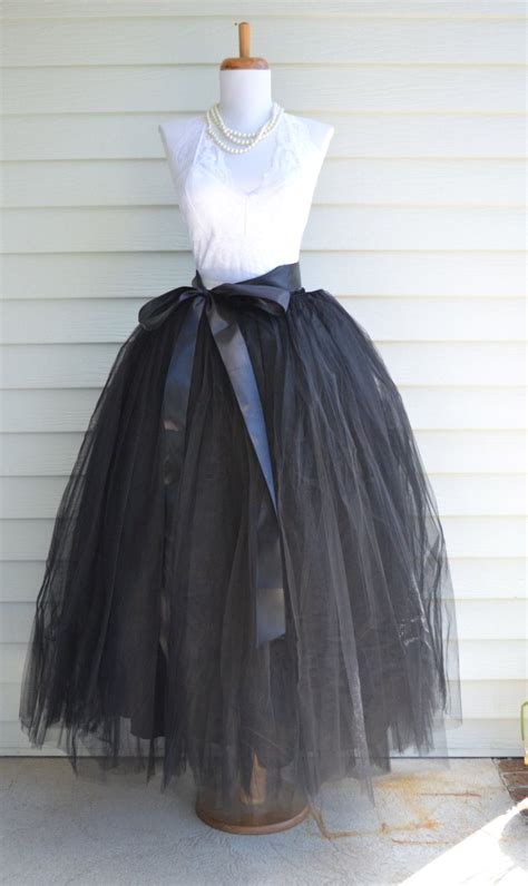 long floor length tutu black tulle skirt ropa linda ropa y faldas de tul