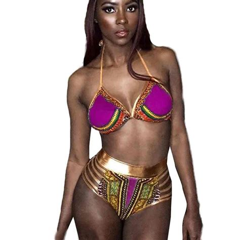Bikini 2019 Women Bandage African Print Bikini Set Swimwear Sexy Bikini