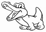 Baby Crocodile Alligator Coloring Drawing Pages Cartoon Outline Line Colouring Croc Easy Color Print Aligator Sun Sheet Getdrawings Kids Clipartmag sketch template
