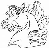 Horse Coloring Pages Head Neighing Realistic Drawing Getdrawings Purplekittyyarns May13 sketch template