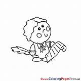 Coloring Pages Writer Children Sheet Title sketch template
