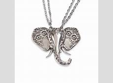 Silver Spoon Elephant Pendant Necklace by Jennifer Northrup w/ 18