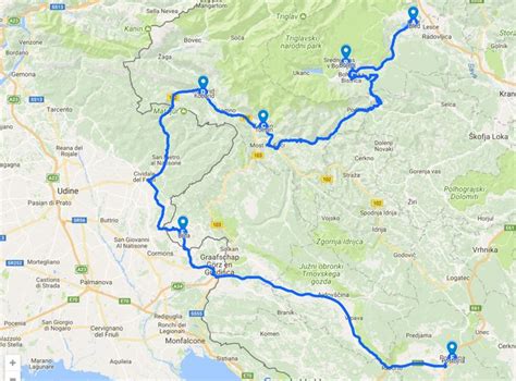 route sloveniejpg  reizen kroatie slovenie kroatie