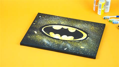 superhero splatter paint project     batman logo virtual