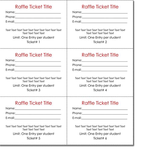 editable raffle  ticket templates  printable raffle