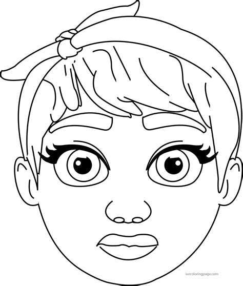 cartoon girl turn face head coloring page wecoloringpagecom