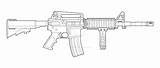 M4 Lineart Weapons Scar Armi Carbine Mcx Waffen Airsoft Sig sketch template