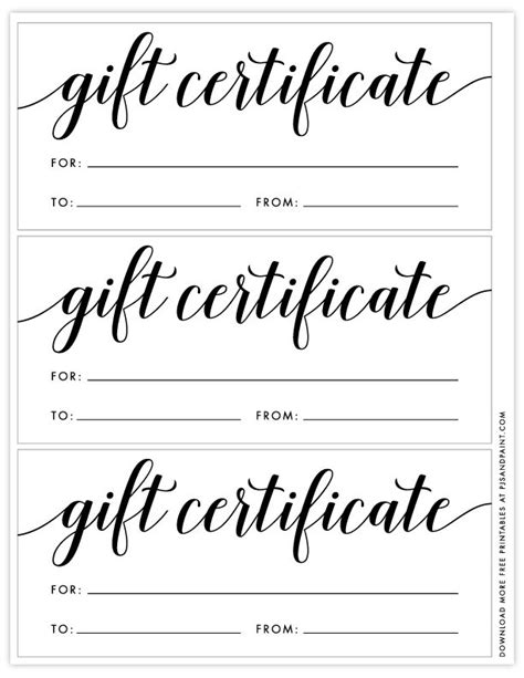 printable blank gift certificate  printable templates