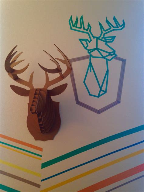 washi tape cardboard deer head cardboard deer heads trophy head
