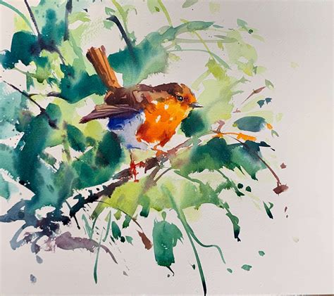 watercolour robin tutorial bromleys art supplies