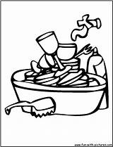Dishes Dirty Coloring Colouring Pages sketch template