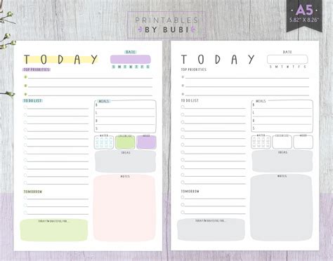 planner inserts daily planner printable  filofax  etsy
