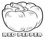 Coloring Pages Vegetable Pepper Red sketch template
