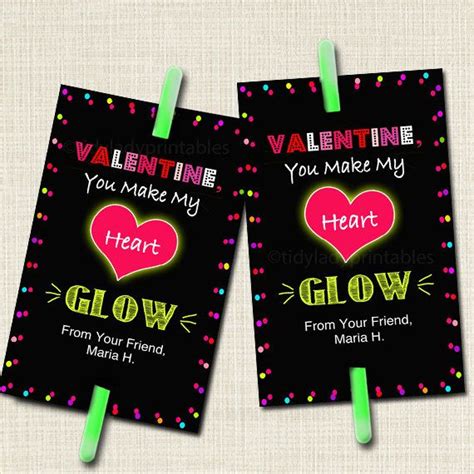 editable valentines day glow stick tags instant etsy glow stick