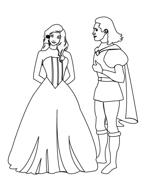 prince  princess coloring pages png  file