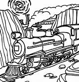 Train Mountain Steam Coloring Passing Through Outline Netart Drawing Trains Getdrawings Color sketch template