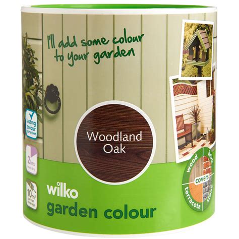 wilko garden colour woodland oak exterior paint  wilko