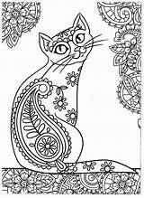 Coloring Cat Pages Adult Adults Mandala Cats Colouring Easy Dogs Color Sheets Drawing Printable Small Blank Da Colorings Zen Colorare sketch template