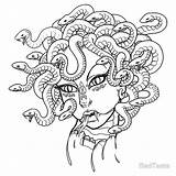 Medusa Coloring Pages Drawing Tattoo Outline Head Easy Drawings Body Greek Mythology Books Color Gorgona Hissing Cartoon Carmen Darien Adult sketch template