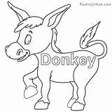 Donkey Coloring Pages Print Printable Kids Color Getdrawings Getcolorings sketch template