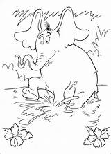 Coloring Seuss Dr Activities Horton Pages Preschool Characters Kid Elephant sketch template