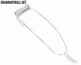 Draw Hair Clipper Drawingforall Carefully Comb Shaving Teeth Blades Head Long Small sketch template