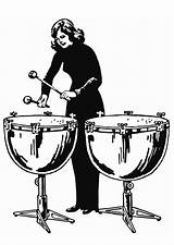 Coloring Kettledrum Playing Woman sketch template