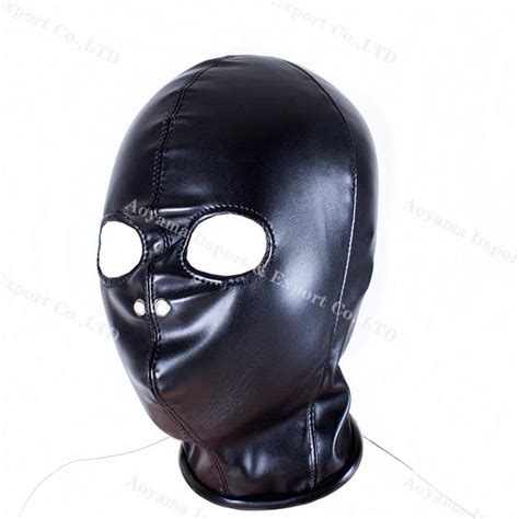 Hood Mask Bdsm Slave Bright Pu Leather Hoods Mask Gimp Fetish Bondage