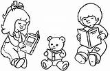 Reading Coloring Book Girl Books Pages Children Drawing Read Boy Child Kids Colouring Clipart Library Color Cartoon Printable Getdrawings Getcolorings sketch template