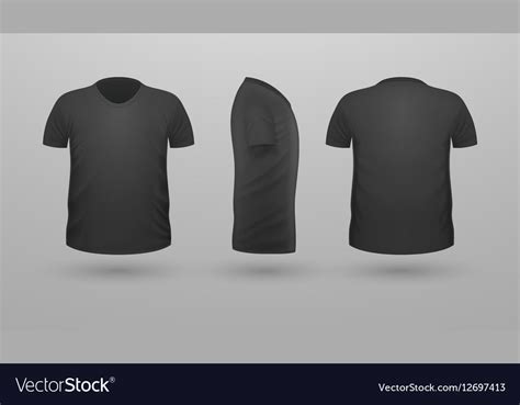 t shirt template set front side back view vector image