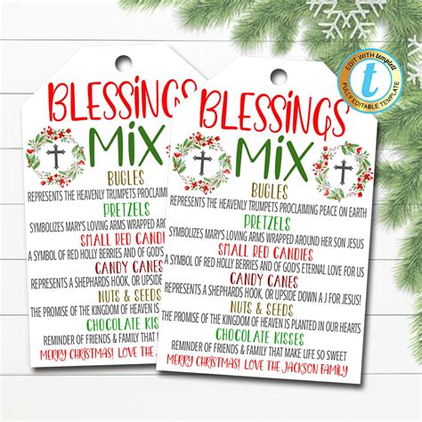 printable blessing mix printable tags printable word searches