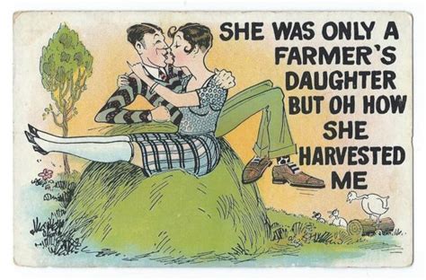 vintage postcard she was only a farmer s daughter but how she