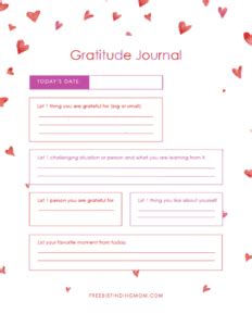 printable gratitude journal template freebie finding mom