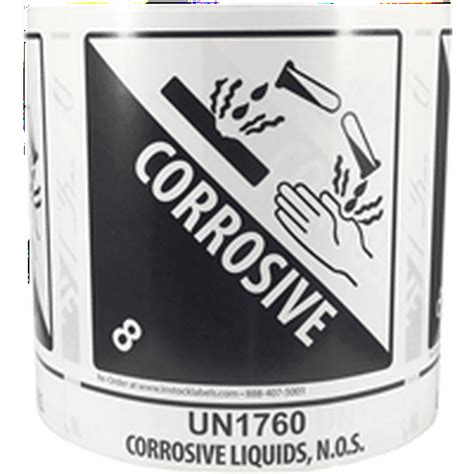 hazardous corrosive liquids nos class  shipping labels    inches  pack