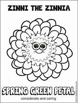 Daisy Scout Coloring Girl Pages Petal Caring Green Scouts Considerate Petals Spring Zinni Makingfriends Zinnia Print Printable Sheet Printables Conflict sketch template