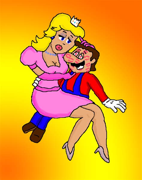 Princess Peach Kissing Mario By Megafield64 On Deviantart