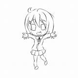 Base Anime Sitting Chibi Lineart Yui Template Coloring sketch template