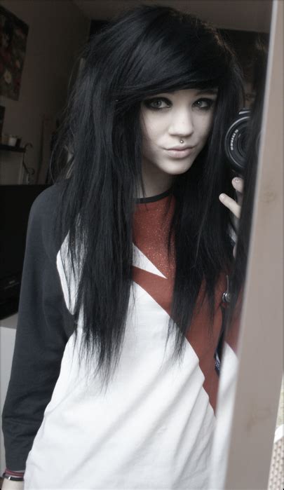 alternative black hair cute emo girl hair image