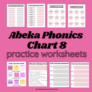 abeka phonics chart  spelling practice worksheets  jana
