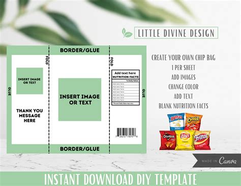 chip bag template  canva