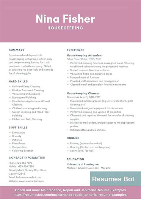 janitorial resume  samples examples format resume